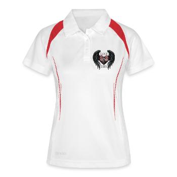 Love never dies - Frauen Polo atmungsaktiv - Weiß/Navy - Vorne