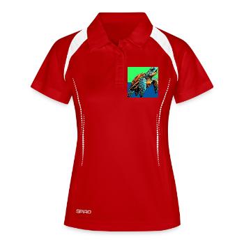 turtle - Women's Polo breathable - white/navy - Front
