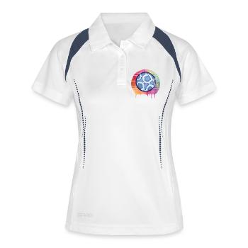 Handball Aquarell - Frauen Polo atmungsaktiv - Weiß/Navy - Vorne