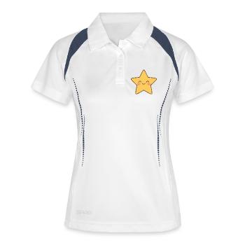 Kawaii Yellow Star Smile - Women's Polo breathable - white/navy - Front
