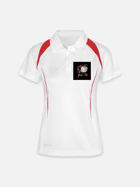 Angel and Devil Design - Women's Polo breathable - white/navy
