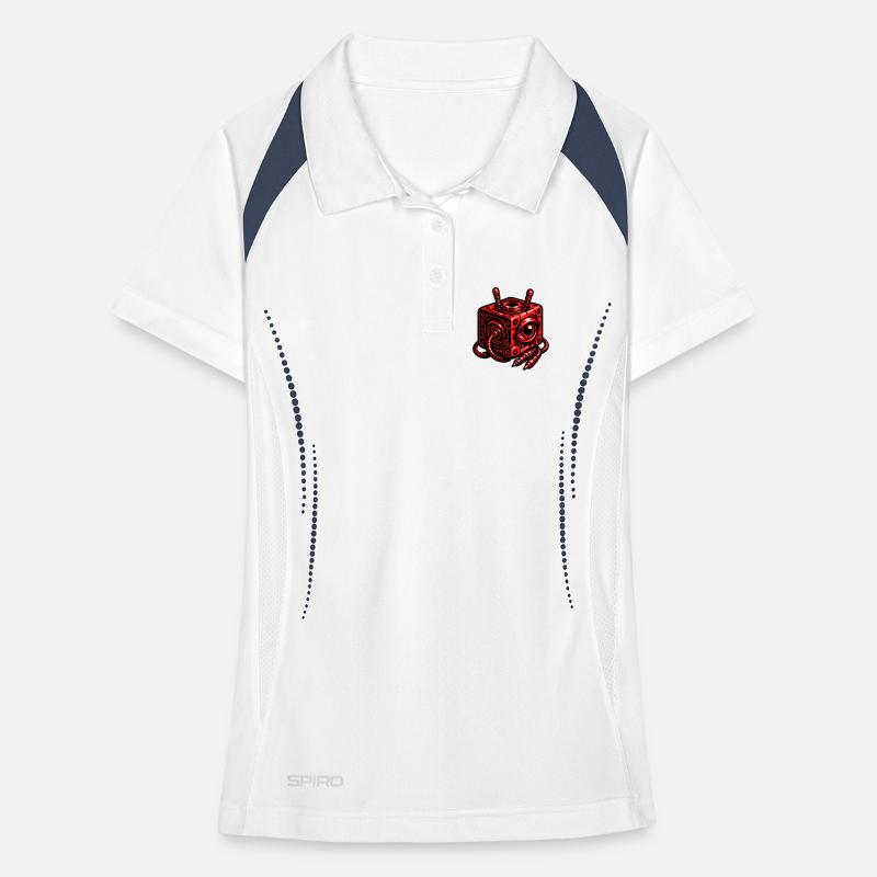 Robot cube rouge avec œil Polo respirant Femme