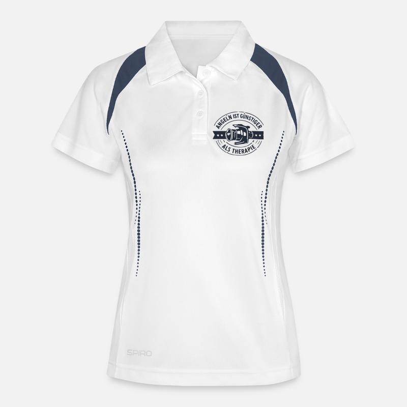 Fishing is cheaper than therapy - Women's Polo breathable - white/navy