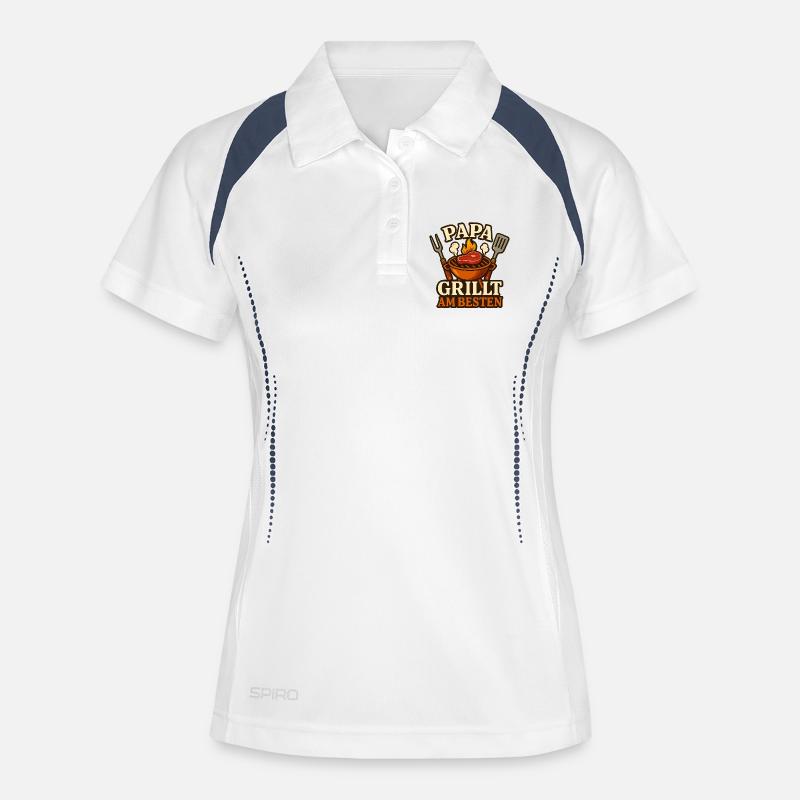 Dad grills best - grill master Held at the grill - Women's Polo breathable - white/navy