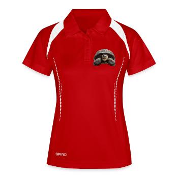 Tortue – calme, force, constance - Polo respirant Femme - blanc/marine - Devant