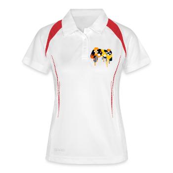 Leopardmuster Gaming player  - Frauen Polo atmungsaktiv - Weiß/Navy - Vorne