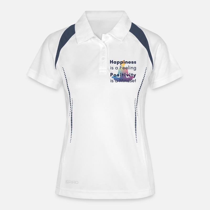Happiness is a Feeling Positivity is a Mindset - Women's Polo breathable - white/navy