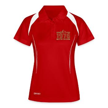 Vintage 50th Birthday Vintage 1976 Camping Mountains - Women's Polo breathable - white/navy - Front