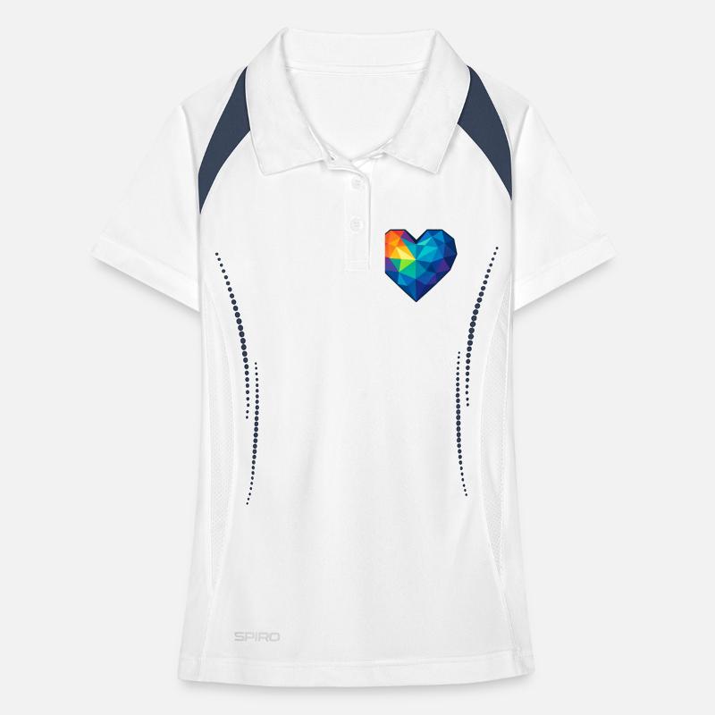 Herz Low Poly - Liebe - Valentinstag Frauen Polo atmungsaktiv