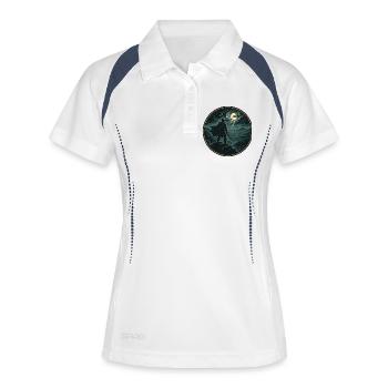 Mondlichtritter am Abgrund - Frauen Polo atmungsaktiv - Weiß/Navy - Vorne
