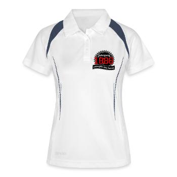 Né en 1986, 40e anniversaire - Polo respirant Femme - blanc/marine - Devant
