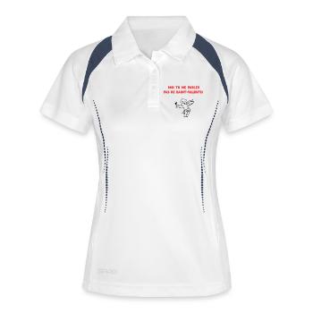 Moi tu me parles pas de Saint-Valentin  - Polo respirant Femme - blanc/marine - Devant