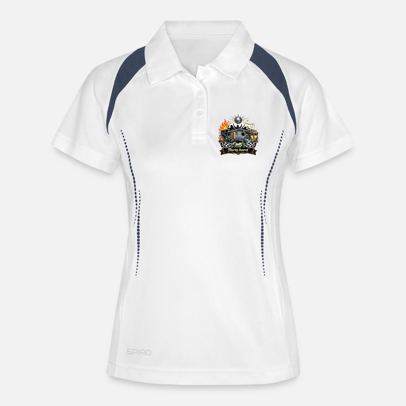 Party Construction Trailer - Women's Polo breathable - white/navy