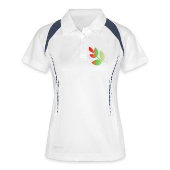 FEUILLE. NATURE. ECOLOGIE. BIO. ARBRE. MESSAGE - Polo respirant Femme - blanc/marine - Devant