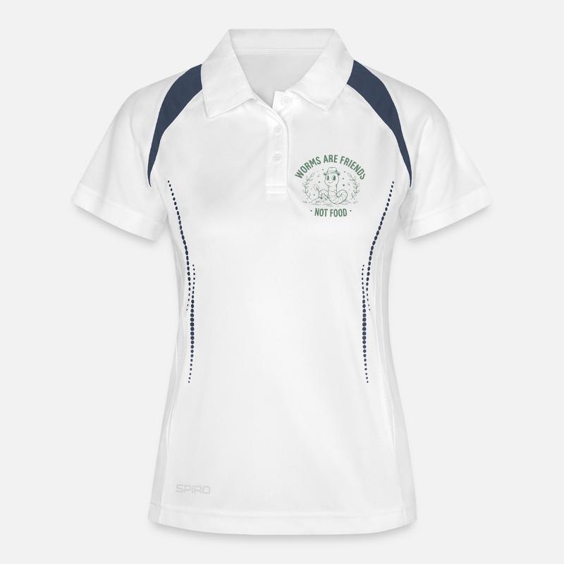 Worms are friends - Women's Polo breathable - white/navy