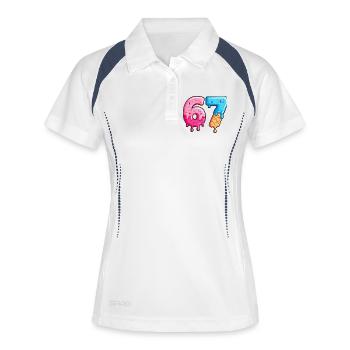 Figures Sweet 6-7 Dessert Font - Women's Polo breathable - white/navy - Front