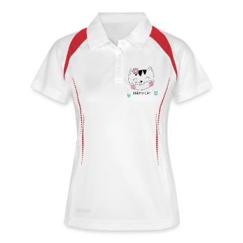 Pretty Cat – Cute Cat with Flower for Girls - Women's Polo breathable - white/navy - Front