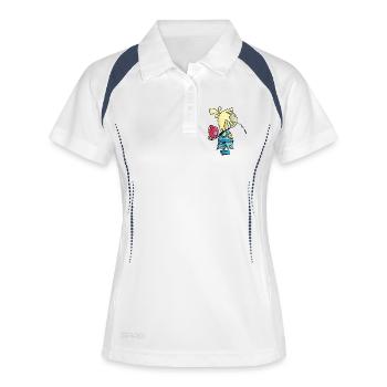 Mael - das riesige Herz / - Frauen Polo atmungsaktiv - Weiß/Navy - Vorne