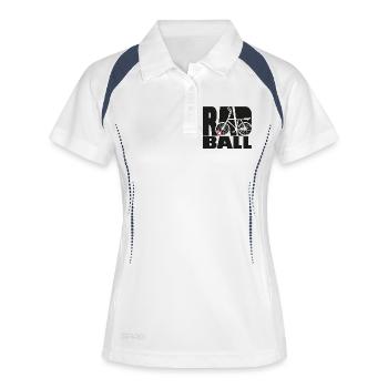 Cycling ball, cycleball, indoor cycling - Women's Polo breathable - white/navy - Front