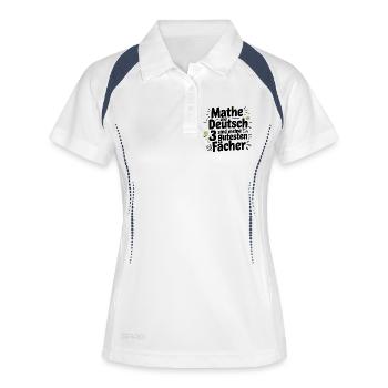  Mathe Und Deutsch Sind Meine 3 Gutesten Fächer - Frauen Polo atmungsaktiv - Weiß/Navy - Vorne