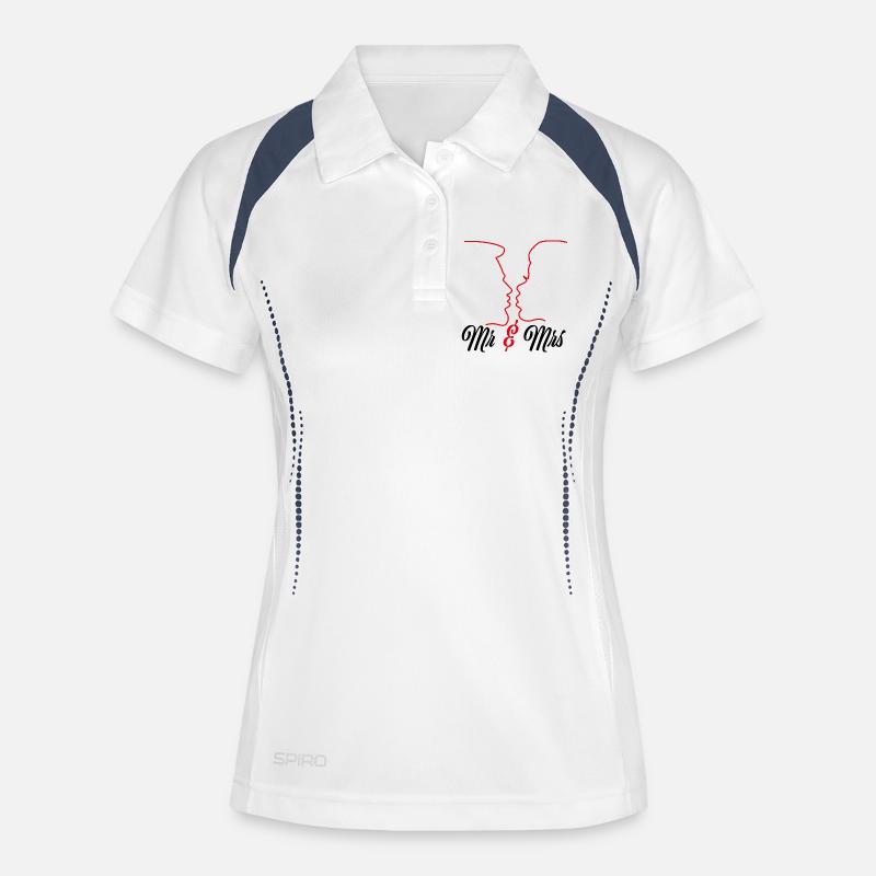 Mr. and Mrs - Just Married - Women's Polo breathable - white/navy