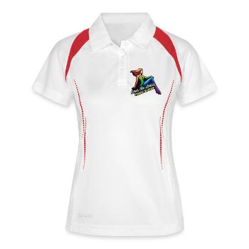 Moins de stress, plus de succès - Polo respirant Femme - blanc/marine - Devant