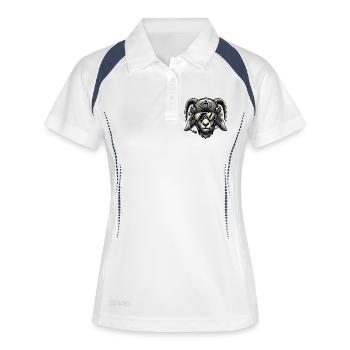 Chèvre en mission - Polo respirant Femme - blanc/marine - Devant