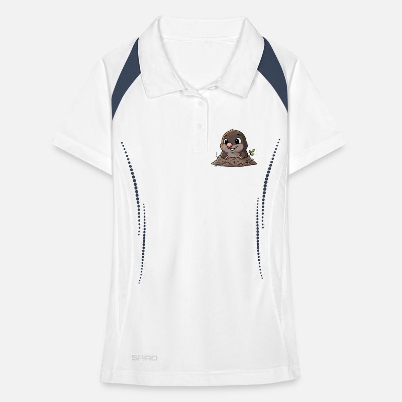 Cute mole digging Women's Polo breathable