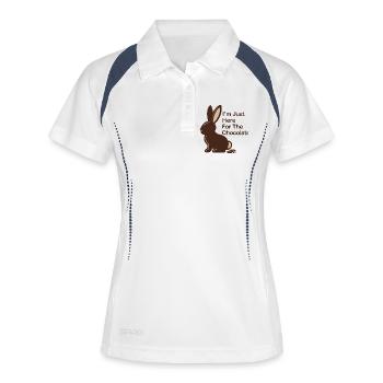 Just here for chocolate Schokoladen Osterhase - Women's Polo breathable - white/navy - Front