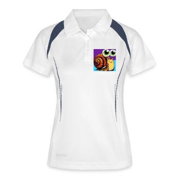 Schnecke - Frauen Polo atmungsaktiv - Weiß/Navy - Vorne