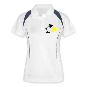 Schreibtischlampe Licht Idee - Frauen Polo atmungsaktiv - Weiß/Navy - Vorne