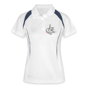 Cycling, Cycleball, Indoor Cycling, Evolution - Women's Polo breathable - white/navy - Front