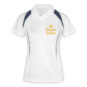 Find Your Sunshine Positives Statement mit Sonne - Frauen Polo atmungsaktiv - Weiß/Navy - Vorne