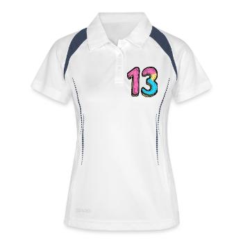 13 Number Colorful - Women's Polo breathable - white/navy - Front