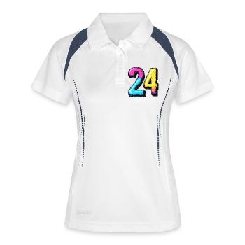 24 Nombre Coloré - Polo respirant Femme - blanc/marine - Devant