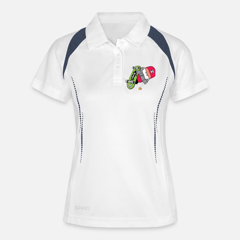 Neon Skate Panda Graphic - Women's Polo breathable - white/navy