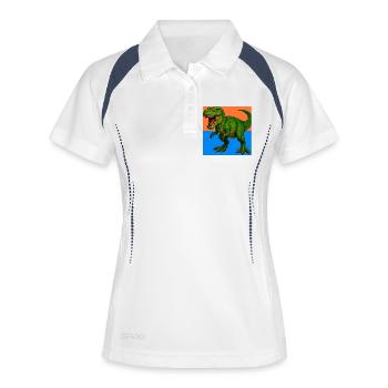 dinosaure - Polo respirant Femme - blanc/marine - Devant