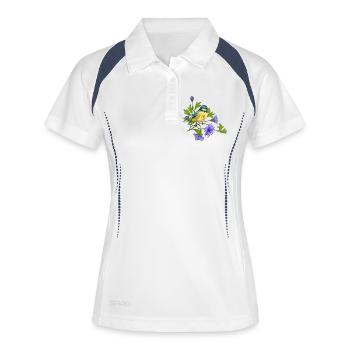 Oiseau coloré - Polo respirant Femme - blanc/marine - Devant