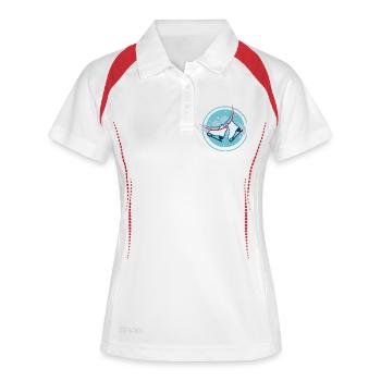 Duo Eisschnellläufer Skates - Frauen Polo atmungsaktiv - Weiß/Navy - Vorne
