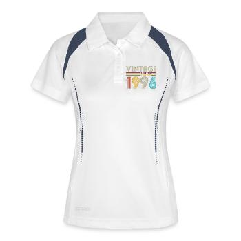 1996 Vintage-Geburtstagsgeschenk Mann Frau - Frauen Polo atmungsaktiv - Weiß/Navy - Vorne