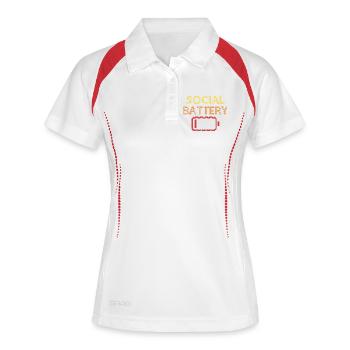 Social Battery Low - Women's Polo breathable - white/navy - Front