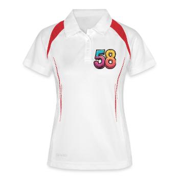 58 Nombre Coloré - Polo respirant Femme - blanc/marine - Devant