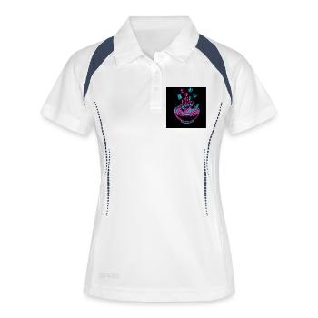 T-shirt Anime Gamer - Propulsé par Ramen & Rage Quits - Polo respirant Femme - blanc/marine - Devant