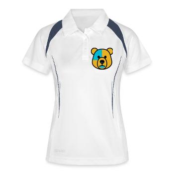 Niedlicher Bär - Frauen Polo atmungsaktiv - Weiß/Navy - Vorne
