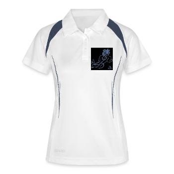 ART. PERSONNE. PERSONNAGE. MESSAGE. CITATIONS - Polo respirant Femme - blanc/marine - Devant