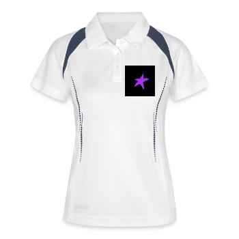 STAR. MEER. STRAND. OZEAN. FEIERTAGE. HUMOR - Frauen Polo atmungsaktiv - Weiß/Navy - Vorne