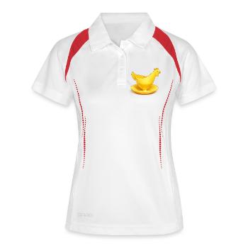 Coquetier jaune de la RDA, Ostalgie - Polo respirant Femme - blanc/marine - Devant