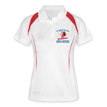BARISTA DU PÈRE NOËL - Polo respirant Femme - blanc/marine - Devant