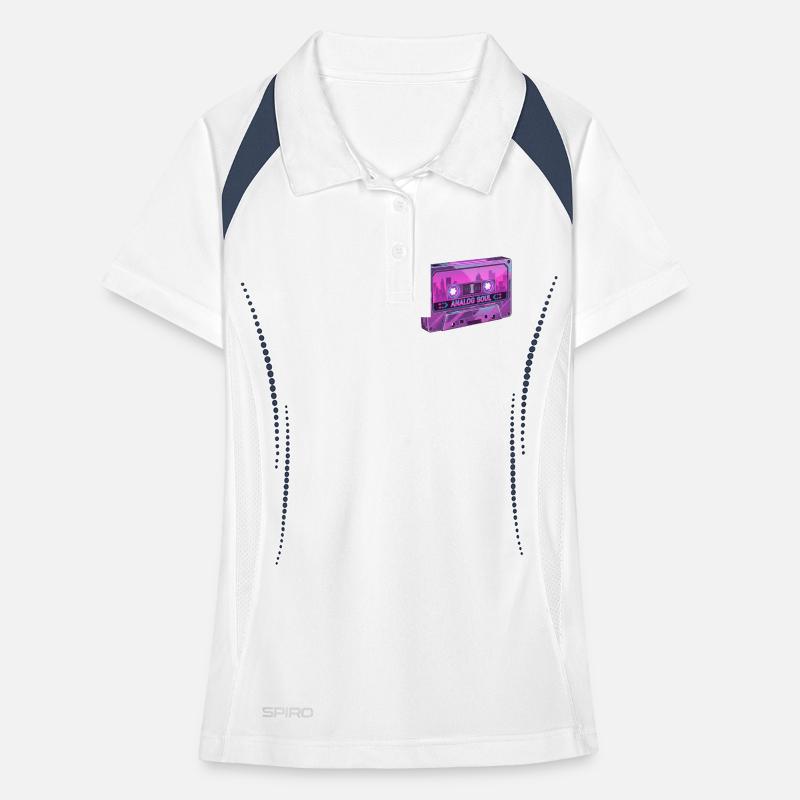 Retro Analog Soul Chrome Cassette Synthwave Polo respirant Femme