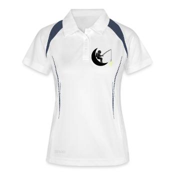 Lune Étoile de pêche pour astronautes - Polo respirant Femme - blanc/marine - Devant